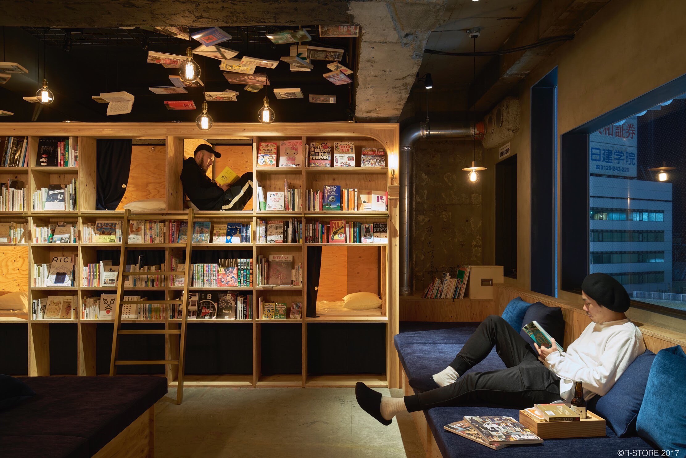 A Japanese manga hostel that looks like a comic book store