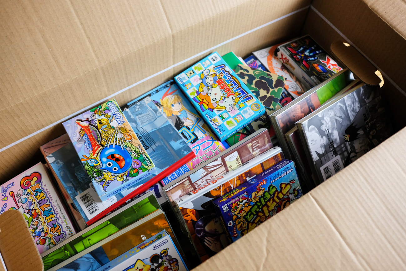 a box full of manga in japanese